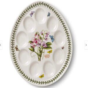 NWT Portmeirion Botanic Garden 12-inch Devilled Egg Platter, Sweet Pea Motif